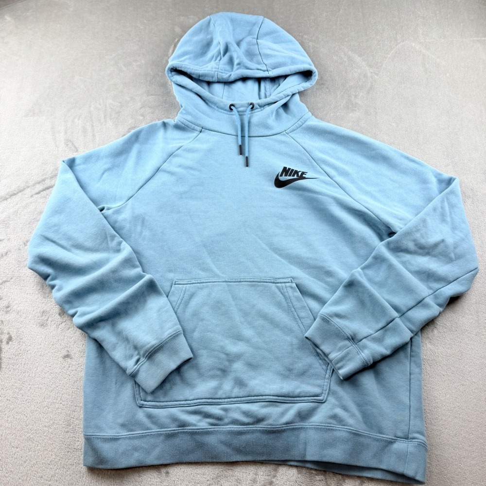 Nike Sportswear Men's Medium Pullover Hoodie Long Sleeve Light Blue AA1539-449